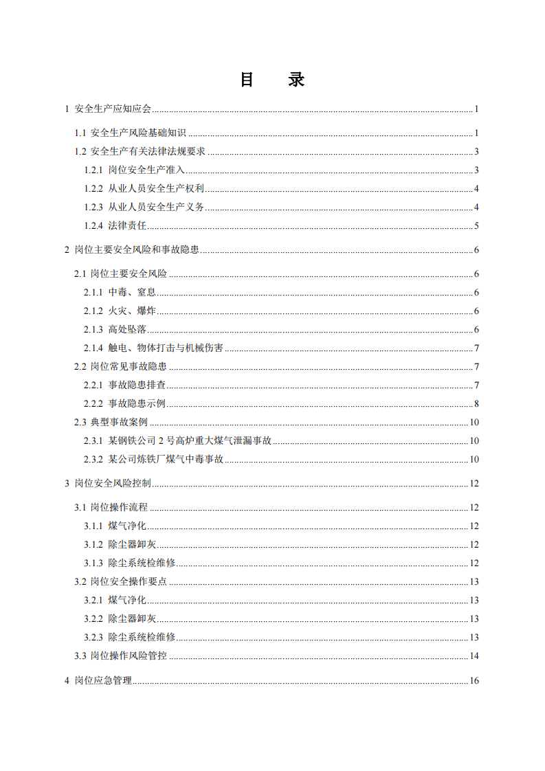 2020年9月《高危行业一线岗位安全生产指导手册》（金属冶炼高炉煤气净化岗）.pdf 第2页