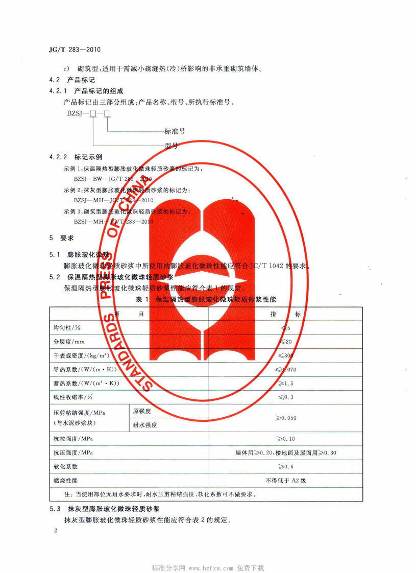 JGT283-2010 膨胀玻化微珠轻质砂浆.pdf 第4页
