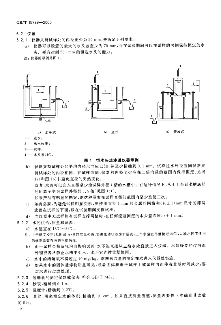 GBT15789-2005 土工布及其有关产品 无负荷时垂直渗透特性的测定.pdf 第4页