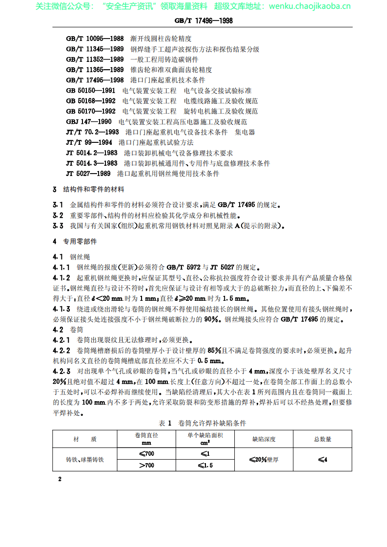 GBT 17496-1998 港口门座起重机修理技术规范.pdf 第3页