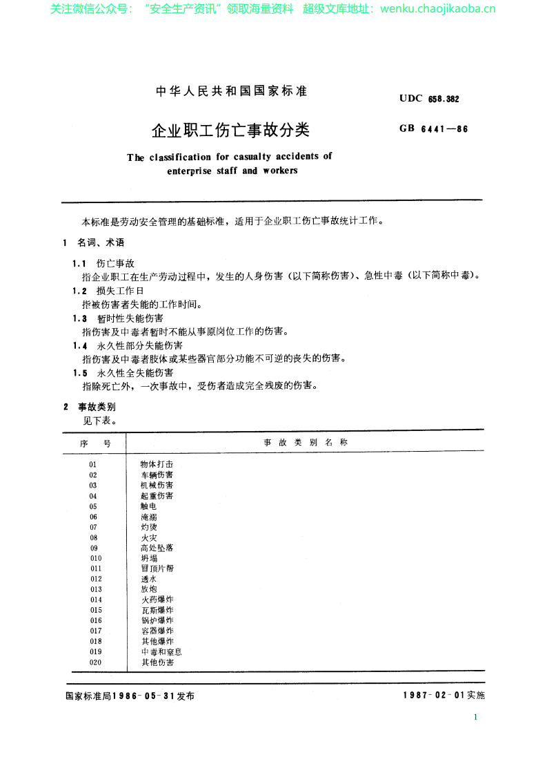 GBT 6441-1986 企业职工伤亡事故分类.pdf 第2页