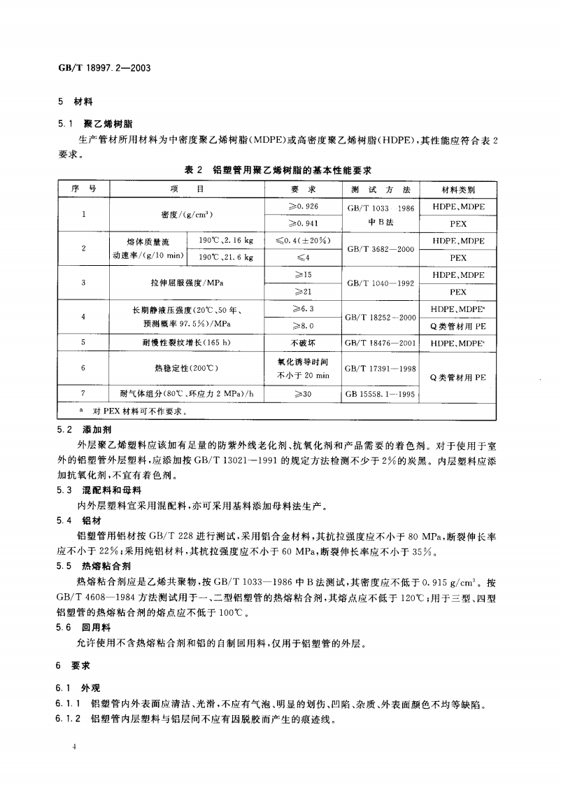 GB18997.2-2003 铝塑复合压力管 第2部分 铝管对接焊式铝塑管.pdf 第5页