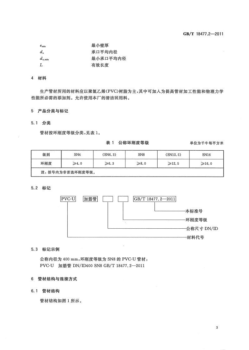 GBT18477.2-2011 埋地排水用硬聚氯乙烯(PVC-U)结构壁管道系统 第2部分 加筋管材.pdf 第5页