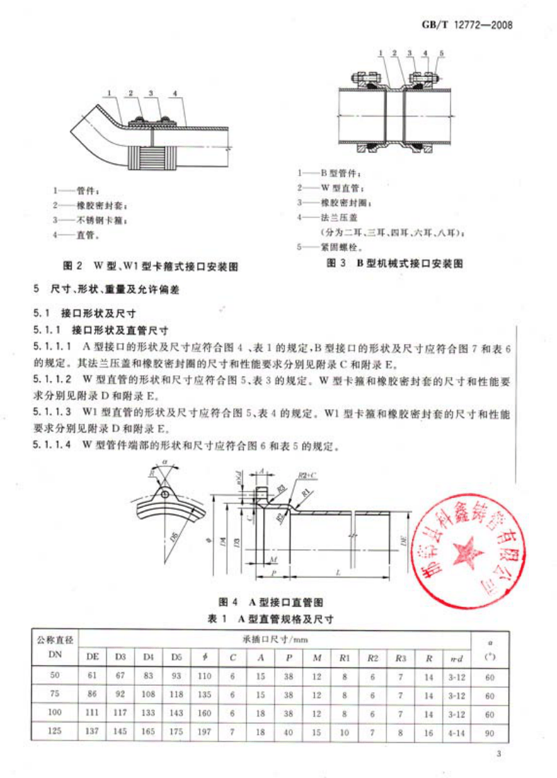 GBT 12772-2008 排水用柔性接口铸铁管、管件及附件.pdf 第5页