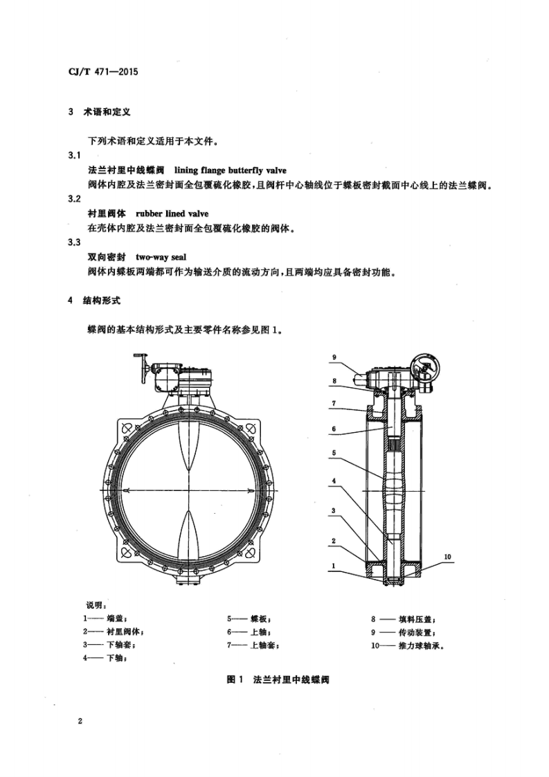 CJT471-2015 法兰衬里中线蝶阀.pdf 第5页