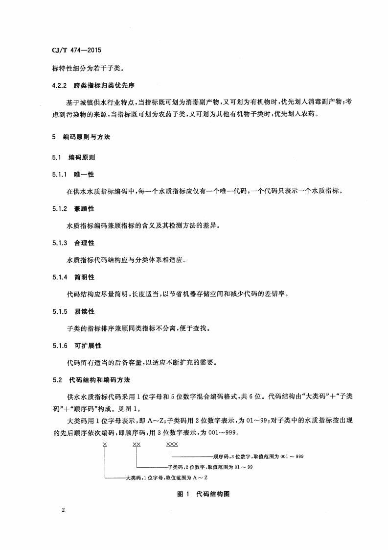 CJT474-2015 城镇供水管理信息系统 供水水质指标分类与编码.pdf 第5页