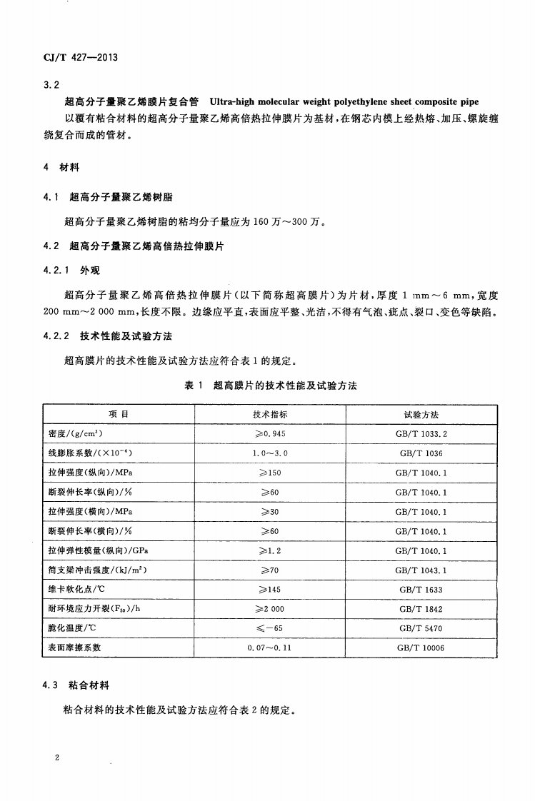 CJT427-2013 超高分子量聚乙烯膜片复合管.pdf 第5页
