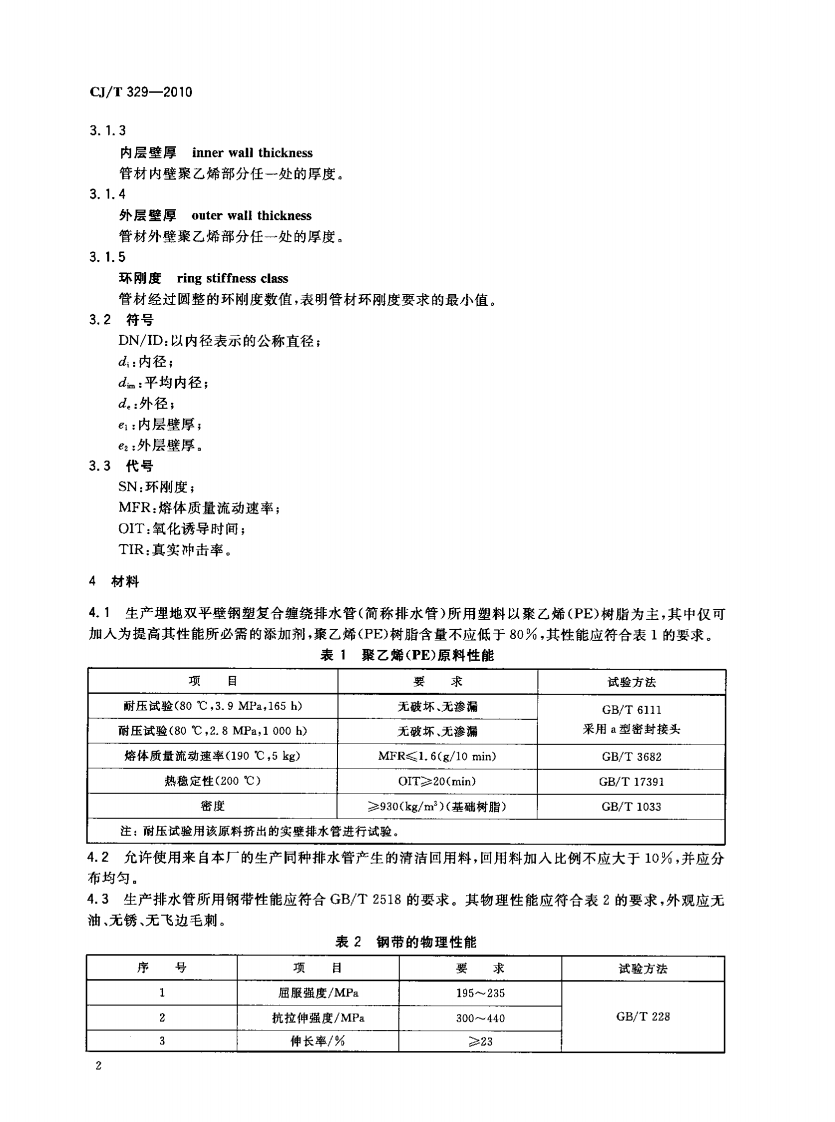 CJT329-2010 埋地双平壁钢塑复合缠绕排水管.pdf 第5页