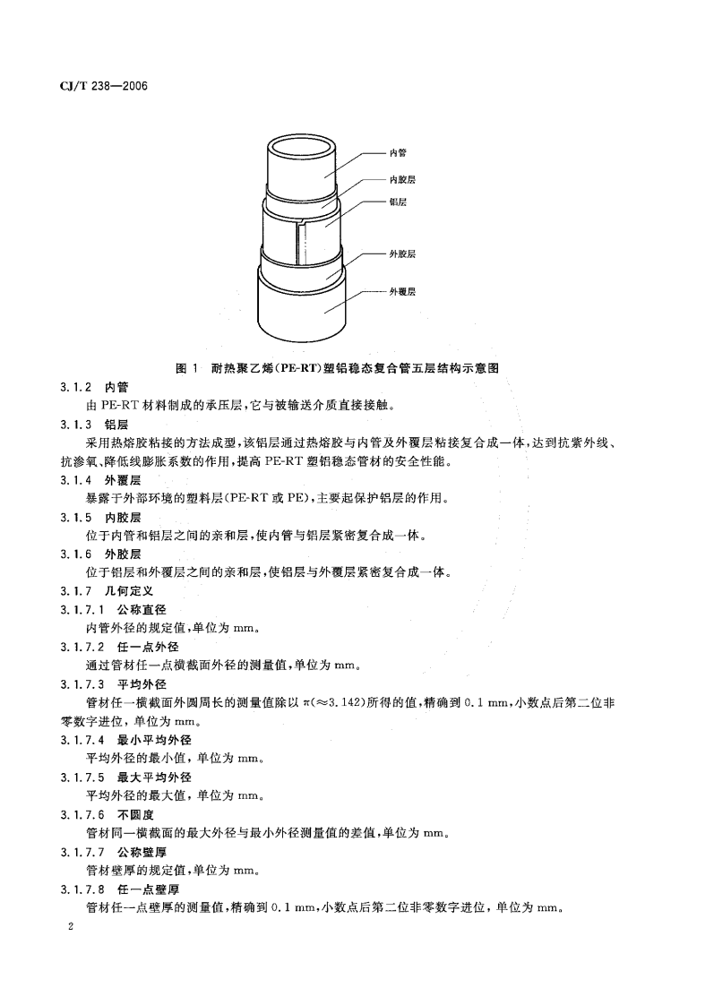 CJT238-2006 耐热聚乙烯（PF-RT）塑铝稳态复合管.pdf 第4页
