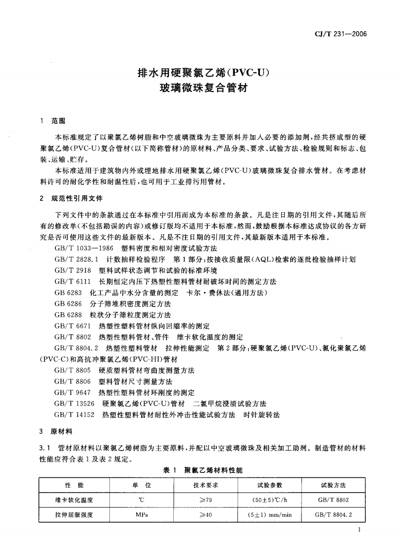 CJT231-2006 排水用硬聚氯乙烯（PVC-U）玻璃微珠复合管材.pdf 第4页
