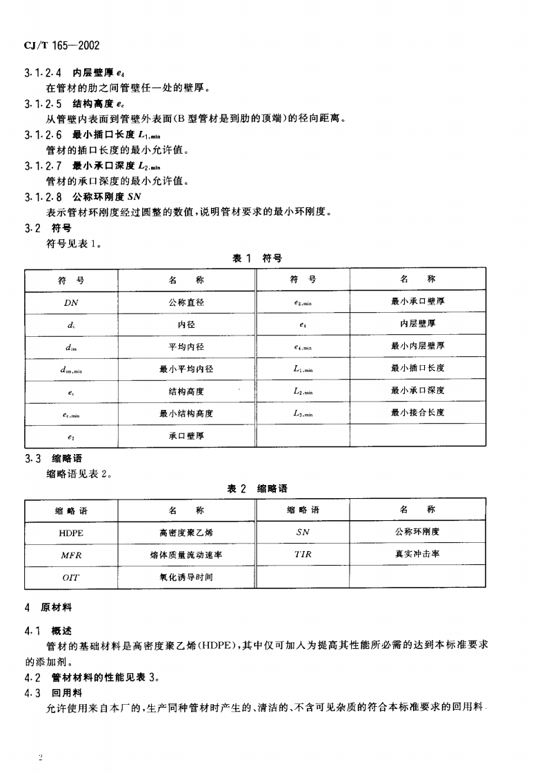 CJT165-2002 高密度聚乙烯缠绕结构壁管材.pdf 第4页