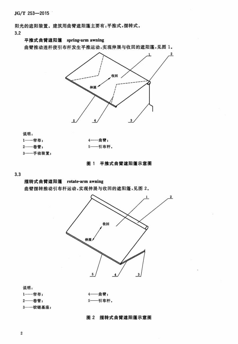 JGT253-2015 建筑用曲臂遮阳蓬.pdf 第5页