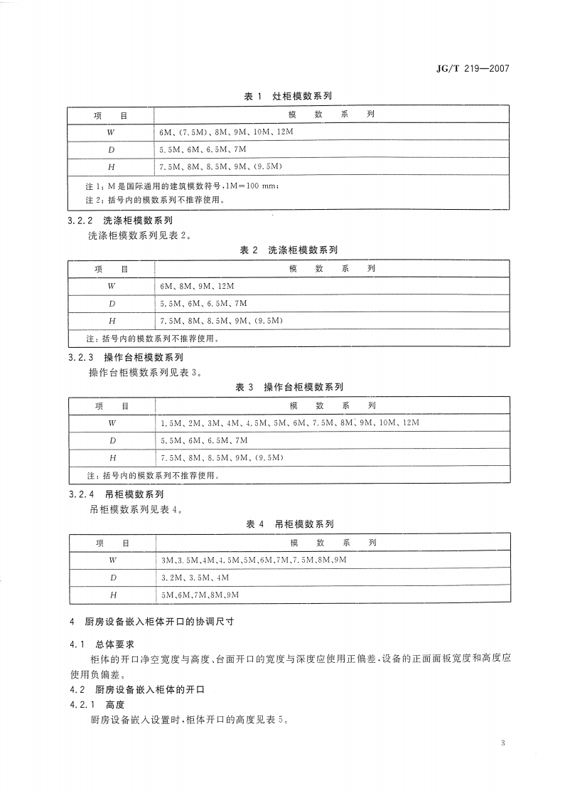 JGT219-2007 住宅厨房家具及厨房设备模数系列.pdf 第5页