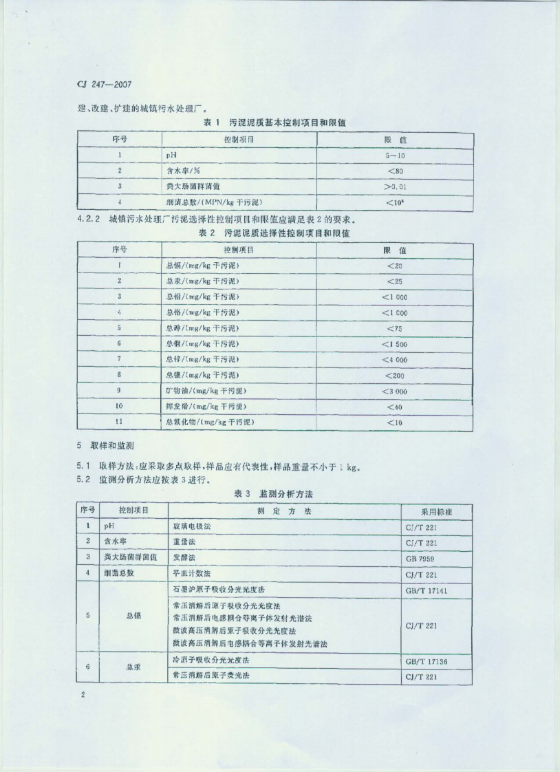 CJ247-2007 城镇污水处理厂污泥泥质.pdf 第4页