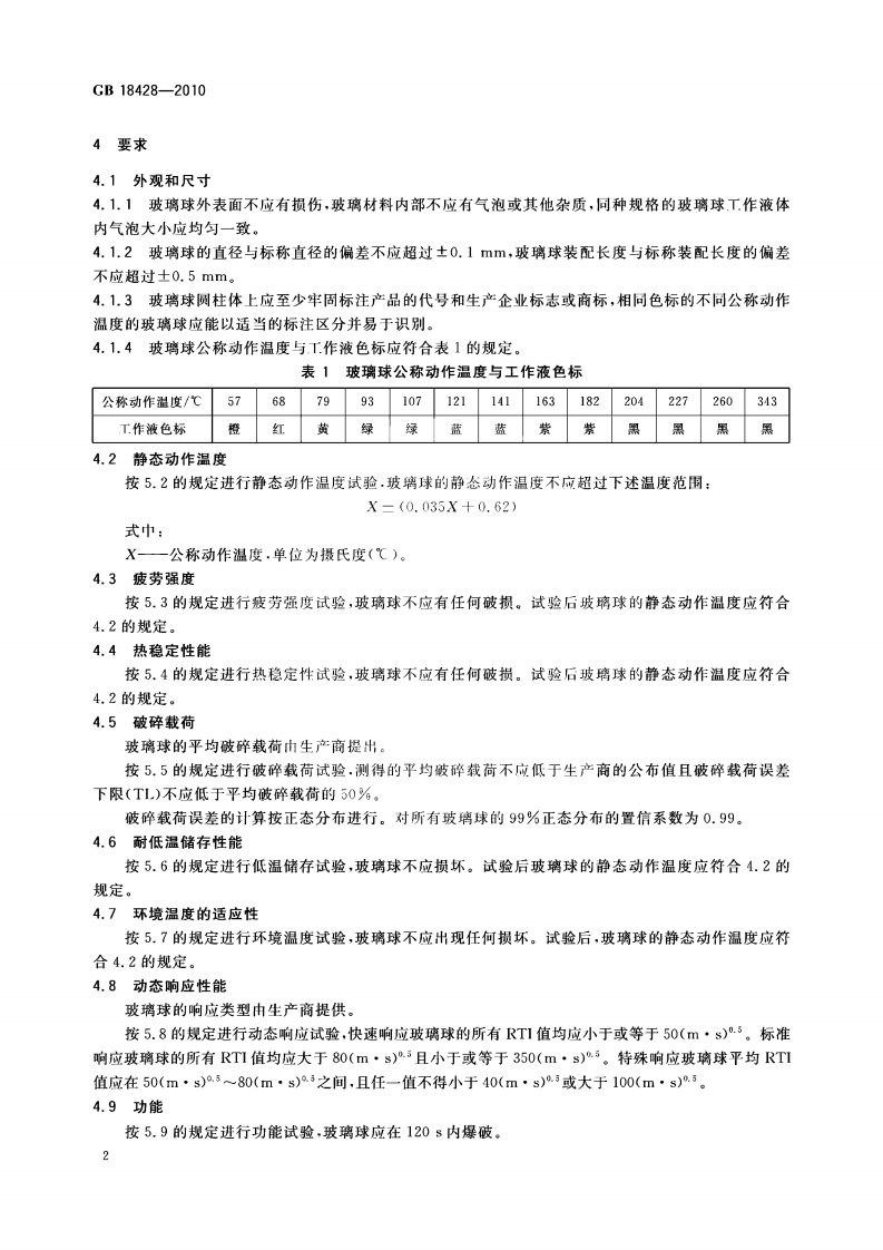 GB18428-2010 自动灭火系统用玻璃球.pdf 第5页