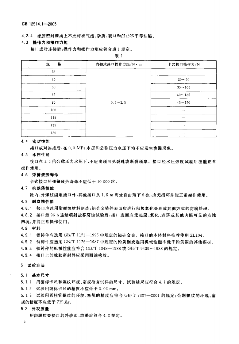 GB12514.1-2005 消防接口 第1部分消防接口通用技术条件.pdf 第5页