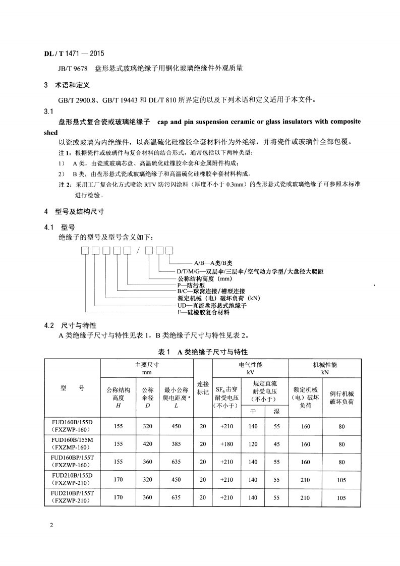 DLT1471-2015 高压直流线路用盘形悬式复合瓷或玻璃绝缘子串元件.pdf 第5页