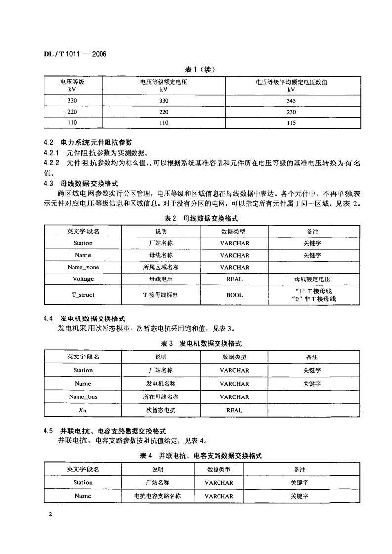 DLT1011-2006 电力系统继电保护整定计算数据交换格式规范.pdf 第5页