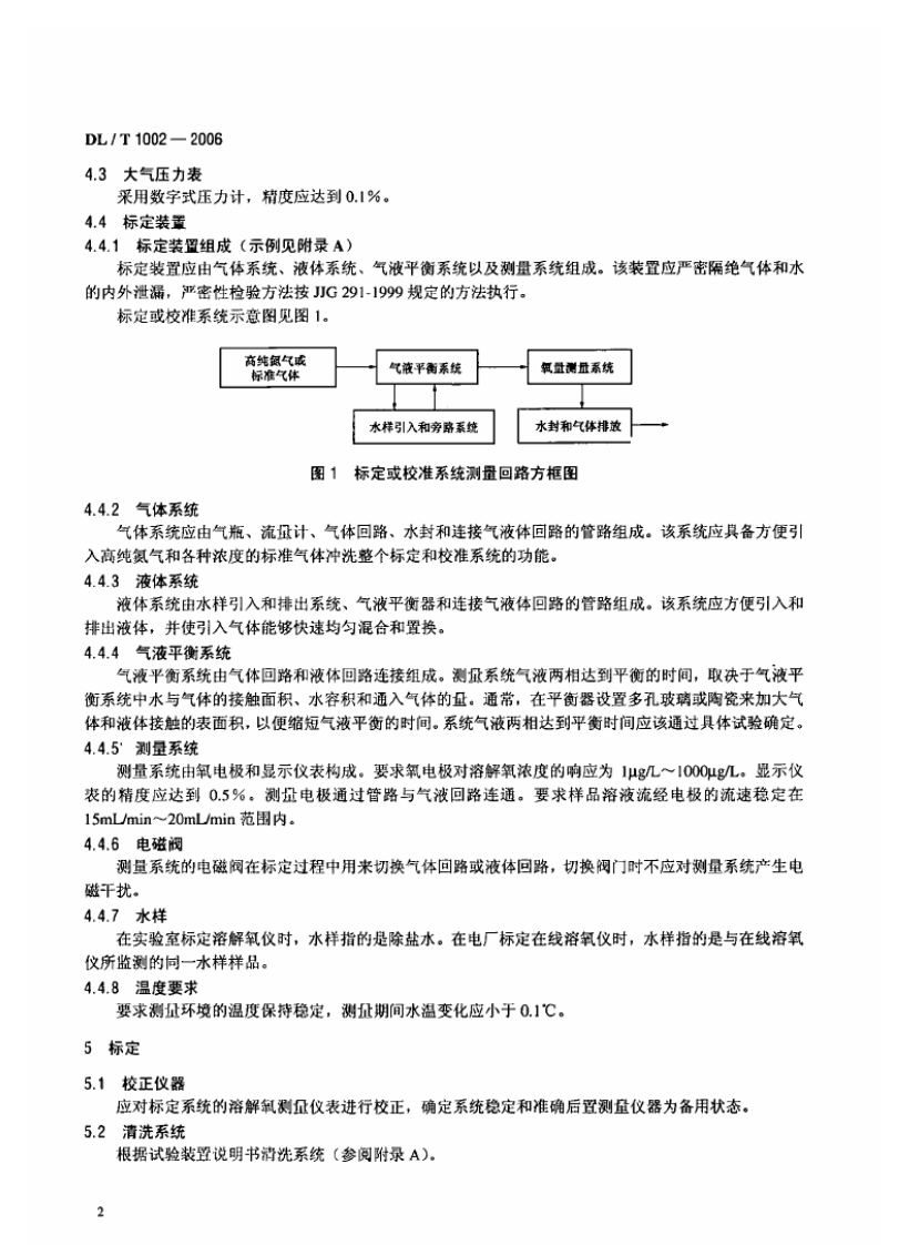 DLT1002-2006 微量溶解氧仪标定方法-标准气体标定法.pdf 第5页