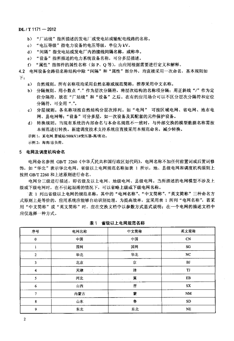 DLT1171-2012 电网设备通用数据模型命名规范.pdf 第5页