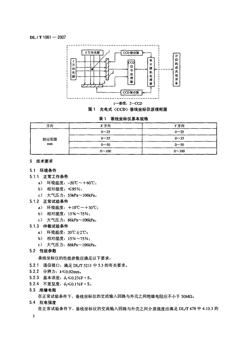 DLT1061-2007 光电式(CCD)垂线坐标仪.pdf 第5页