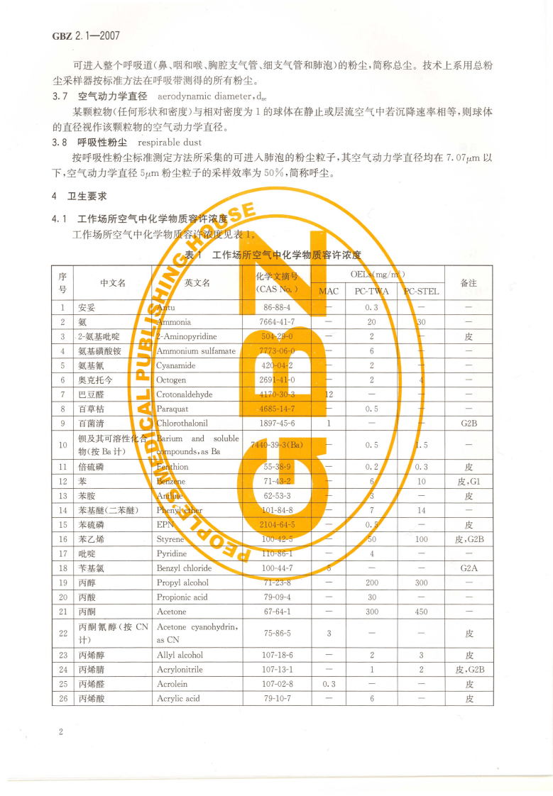 GBZ+2.1-2007工作场所有害因素职业接触限值+第1部分：化学有害因素.pdf 第4页