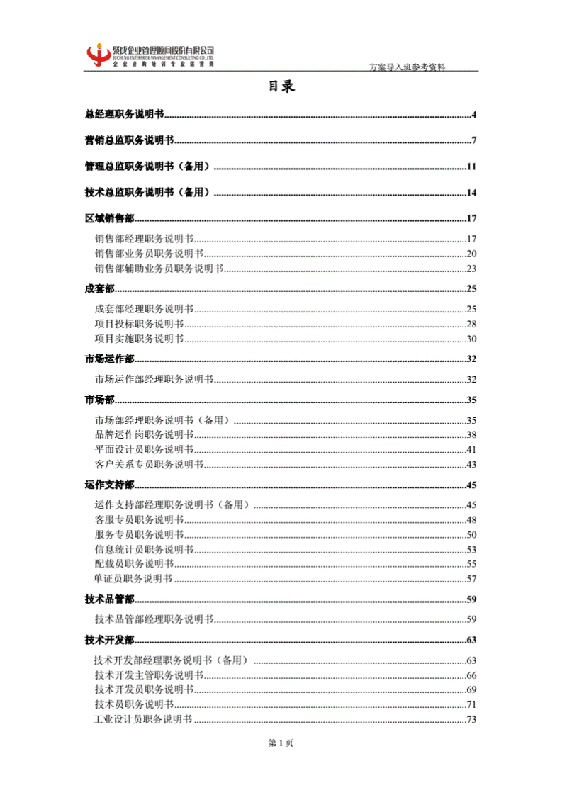 岗位职责说明书汇编大全.pdf 第2页