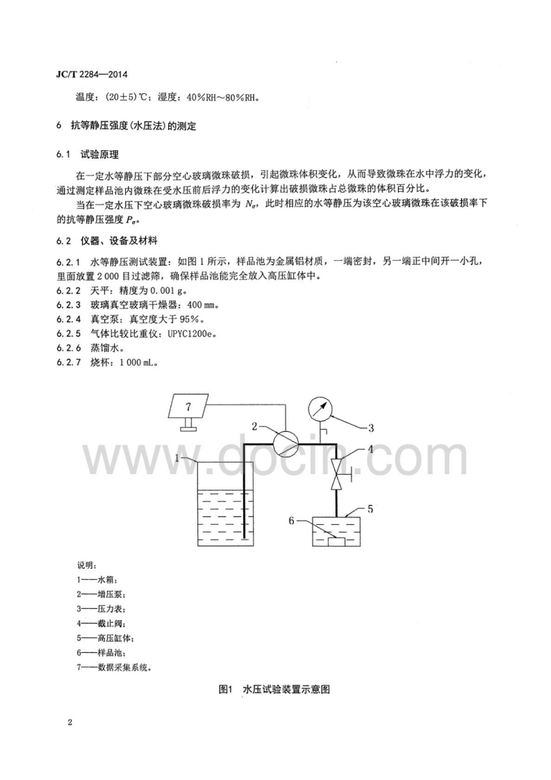 JCT2284-2014 空心玻璃微珠抗等静压强度 水压法 吸油率及漂浮率的测定方法.pdf 第4页