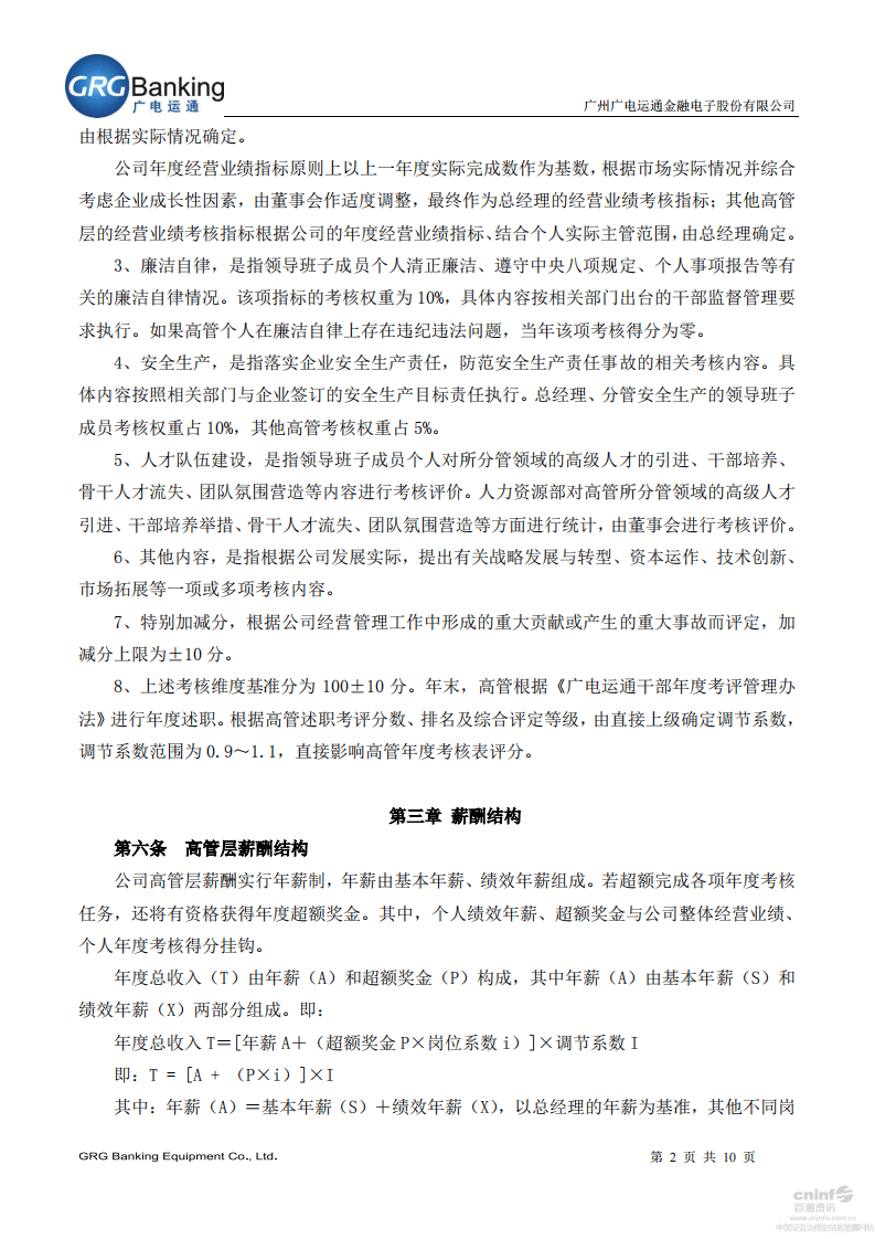 高管层年度业绩考核与薪酬管理办法-广电运通GRGBanking.pdf 第2页