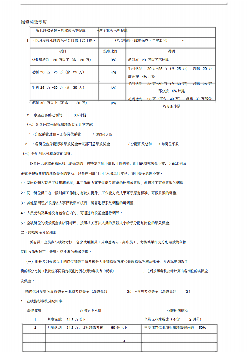 汽车维修绩效提成方案.pdf 第4页