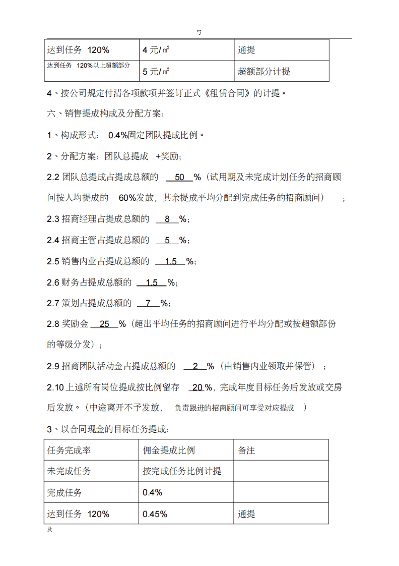 20XX年招商部薪酬和提成操作方案与对策.pdf 第3页