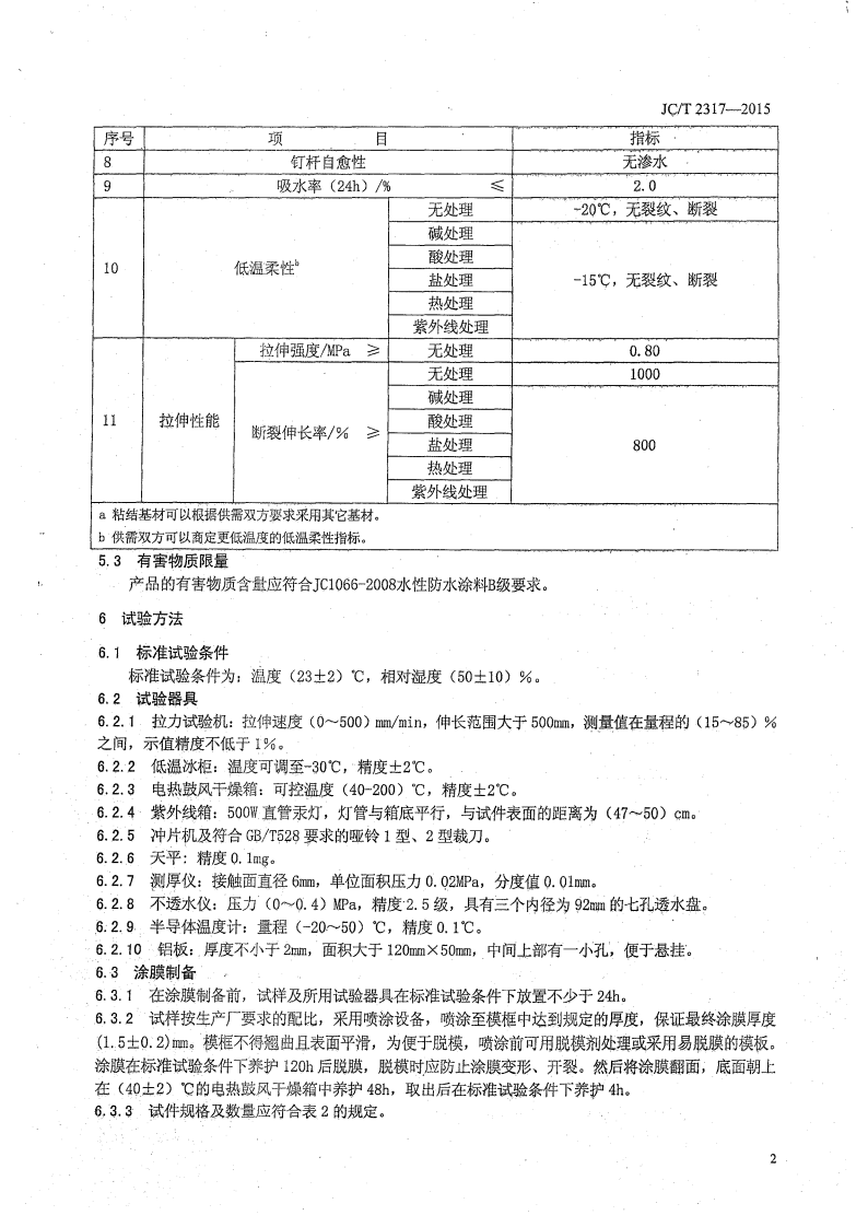 JCT2317-2015 喷涂橡胶沥青防水涂料.pdf 第4页