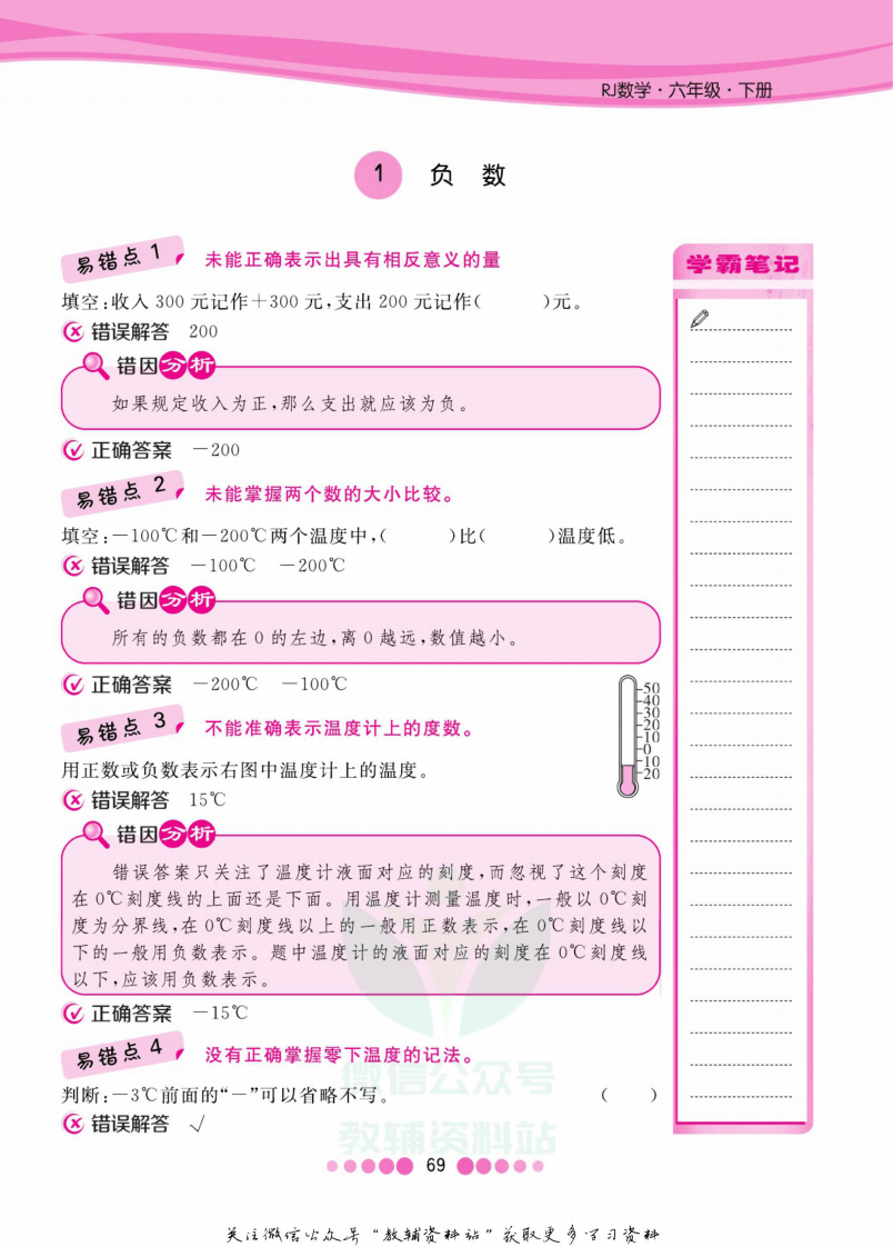 六年级下册数学人教版易错清单.pdf 第2页