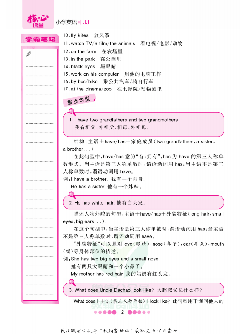 五年级上册英语冀教版知识清单.pdf 第3页