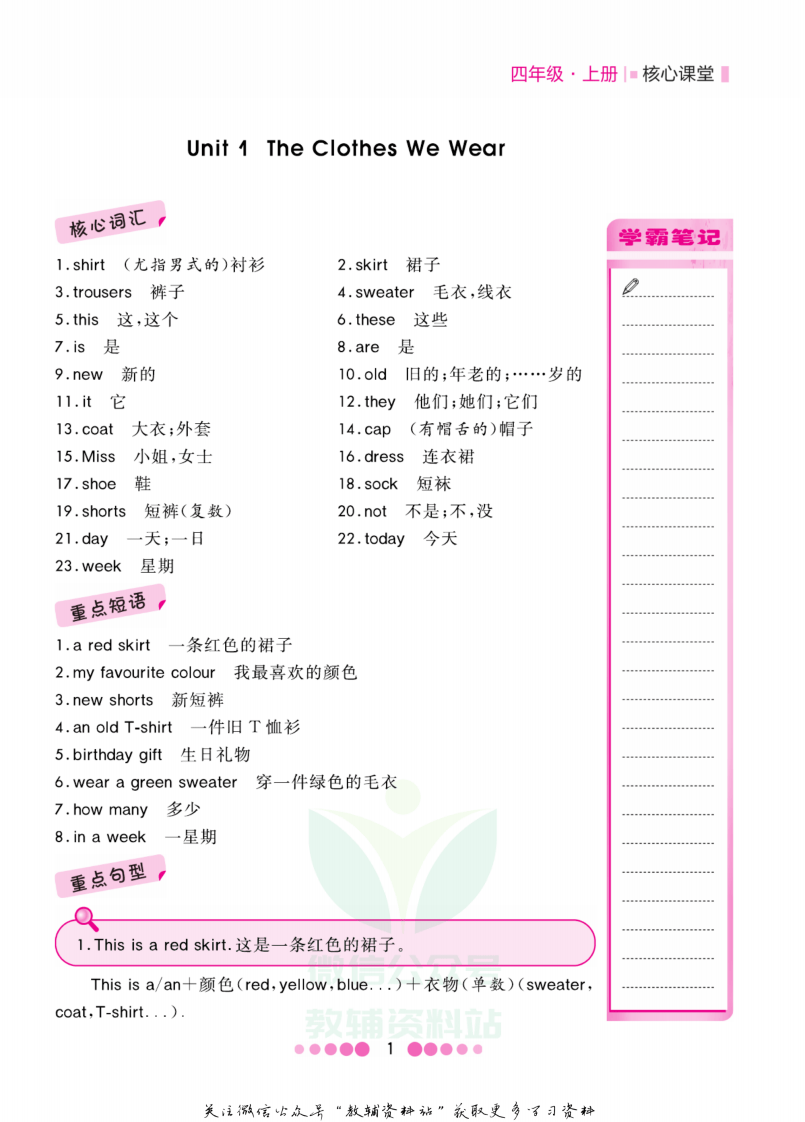 四年级上册英语冀教版知识清单.pdf 第2页