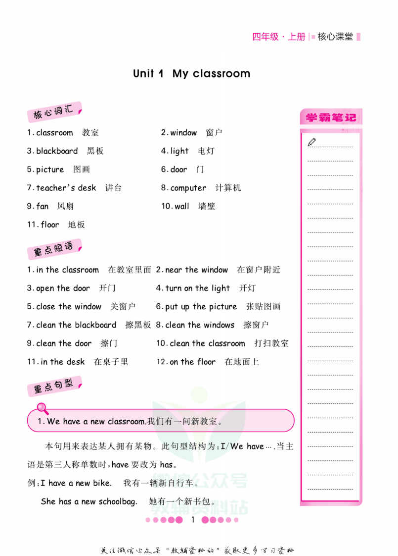 四年级上册英语人教PEP版知识清单.pdf 第2页