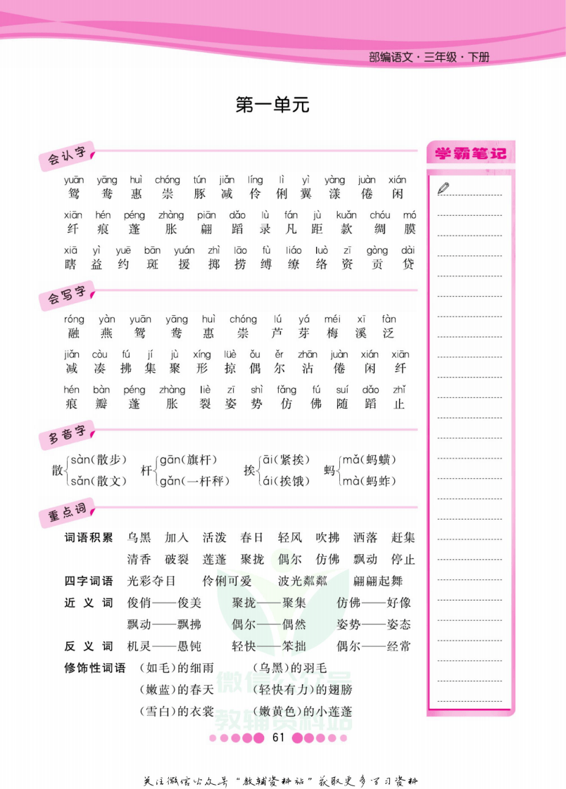 三年级下册语文部编版知识清单.pdf 第2页