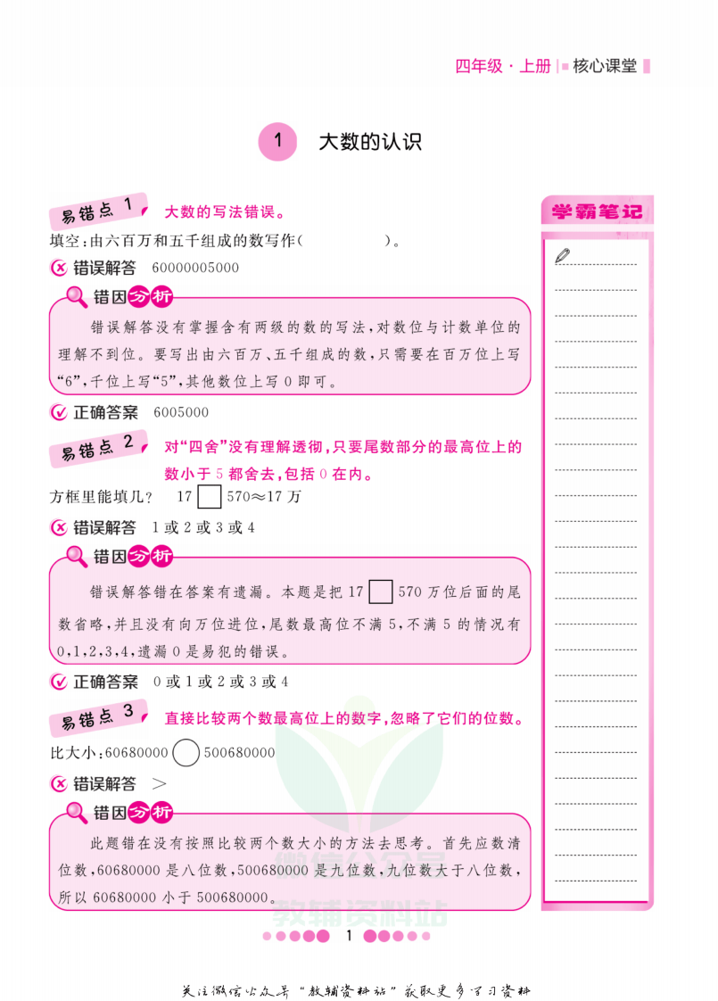 四年级上册数学人教版易错清单.pdf 第2页