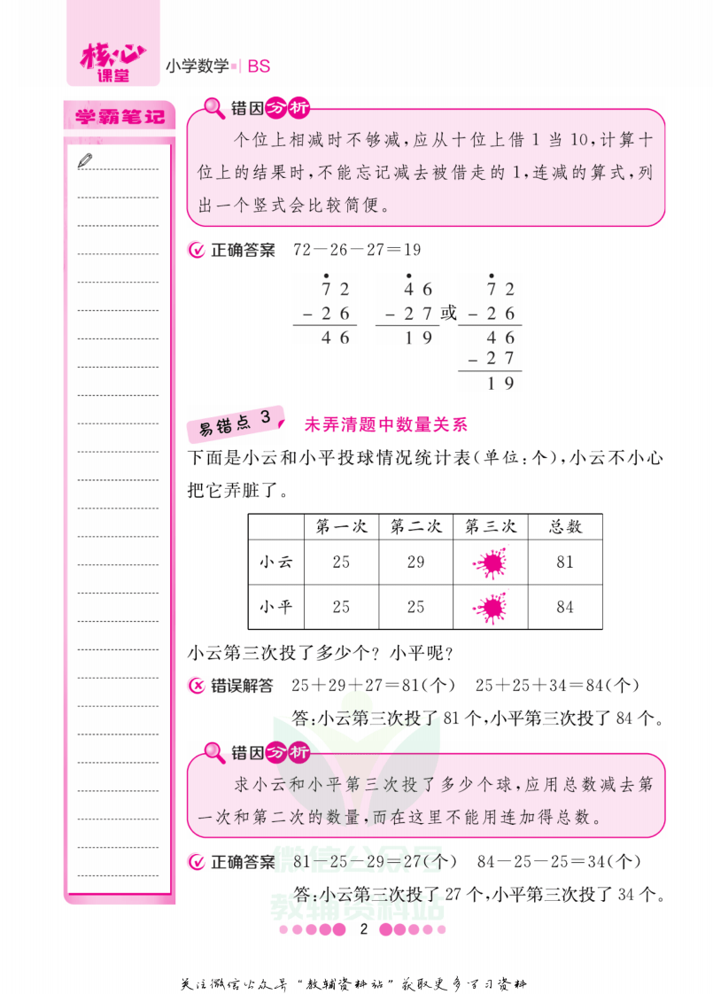 二年级上册数学北师版易错清单.pdf 第3页
