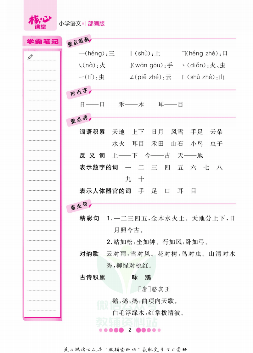 一年级上册语文部编版知识清单.pdf 第3页