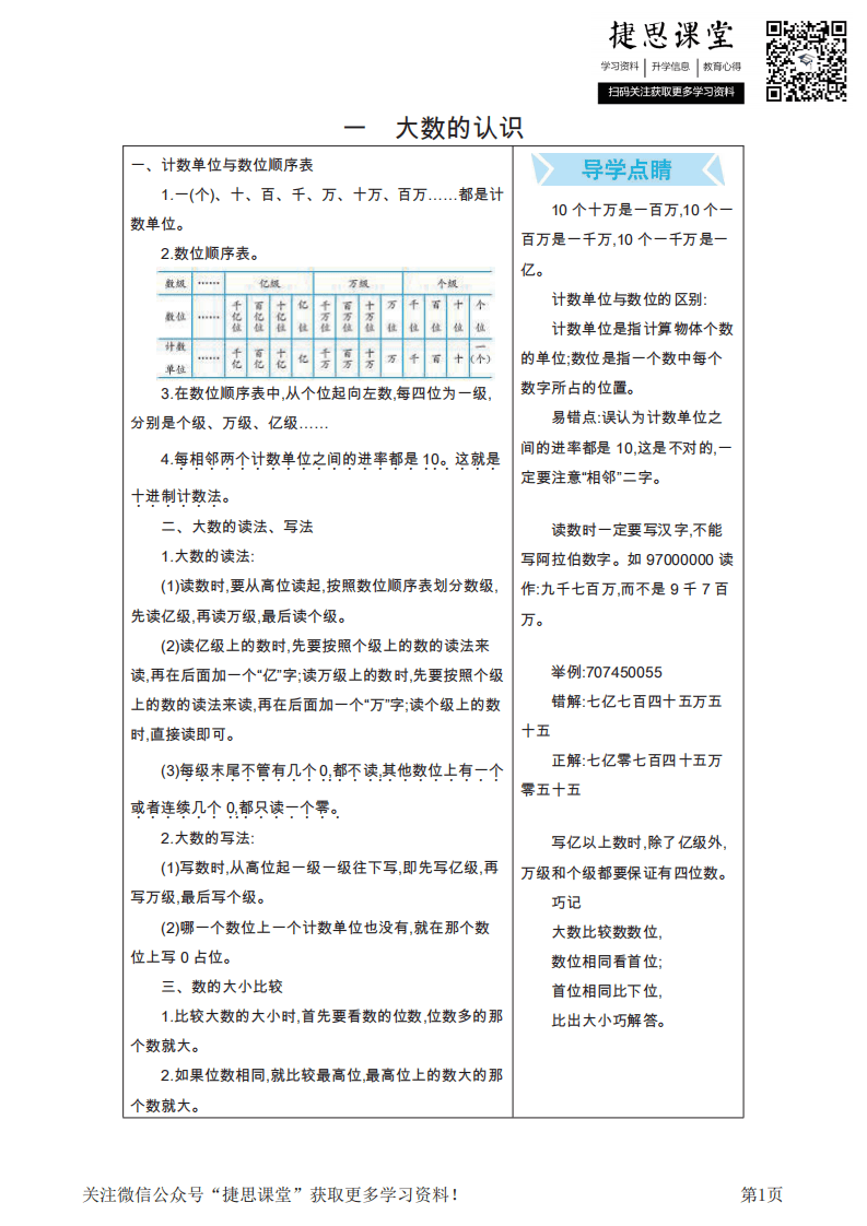 一年级上册数学北京课改版知识要点.pdf 第1页