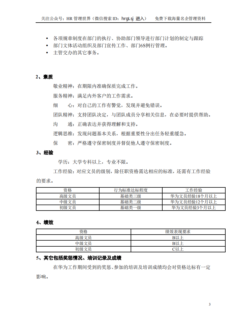 11-华为-秘书任职资格等级管理办法-21页.pdf 第3页