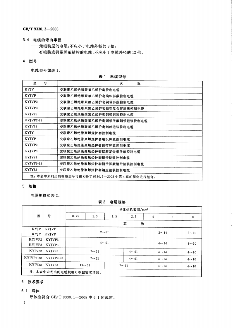 GBT 9330.3-2008 塑料绝缘控制电缆 第3部分交联聚乙烯绝缘控制电缆.pdf 第5页