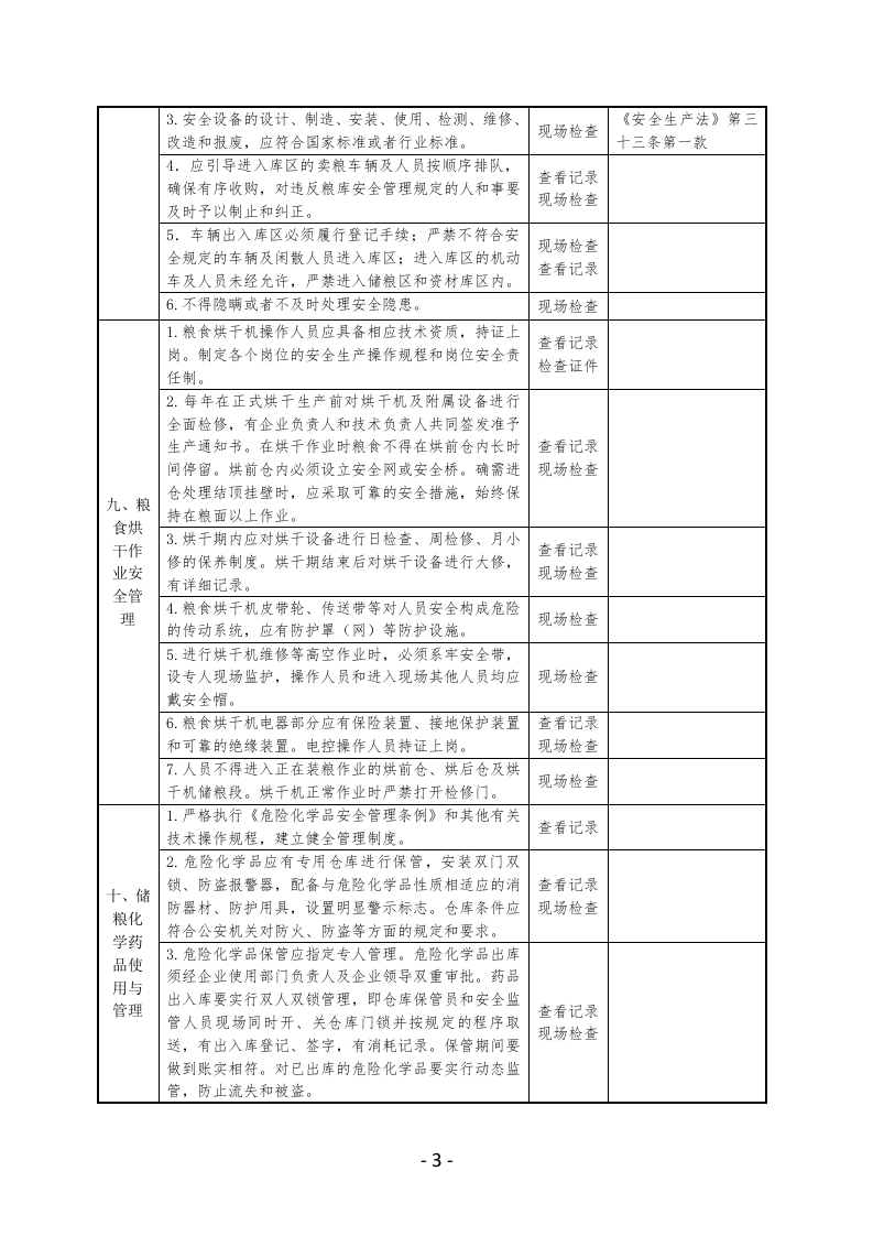 全省粮食仓储行业安全生产检查表.docx 第3页