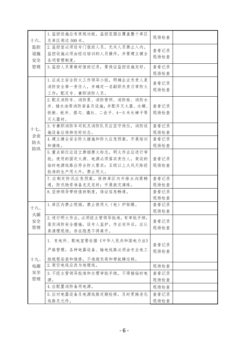 全省粮食仓储行业安全生产检查表.docx 第6页