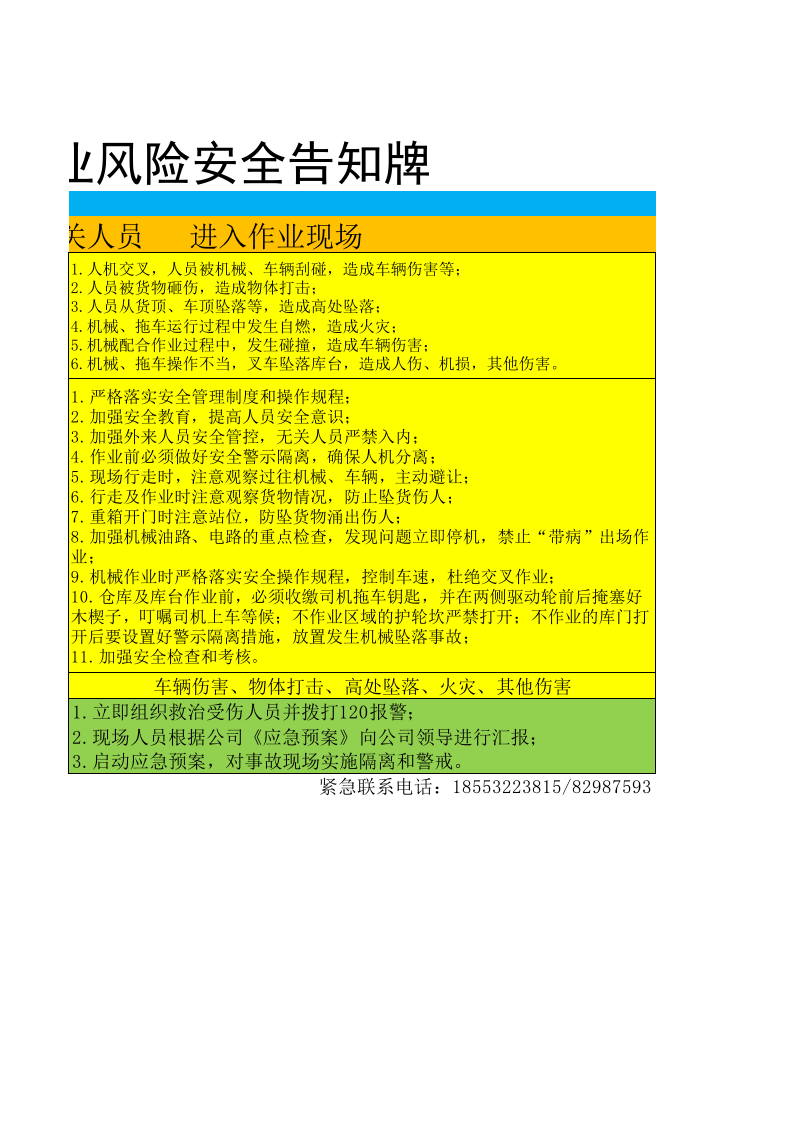 物流行业安全风险告知牌&mdash;&mdash;7号风险--仓库及库台.xlsx 第2页
