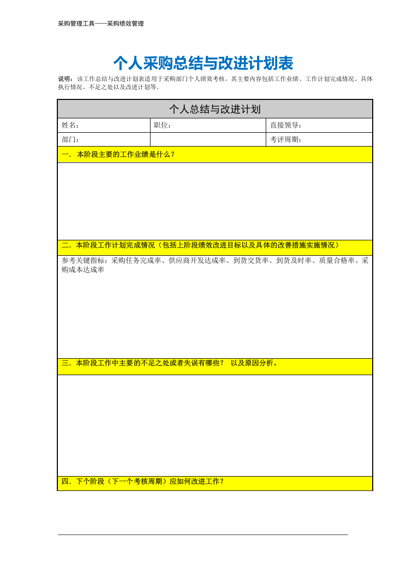 295 个人采购总结与改进计划表-4页.docx 第2页