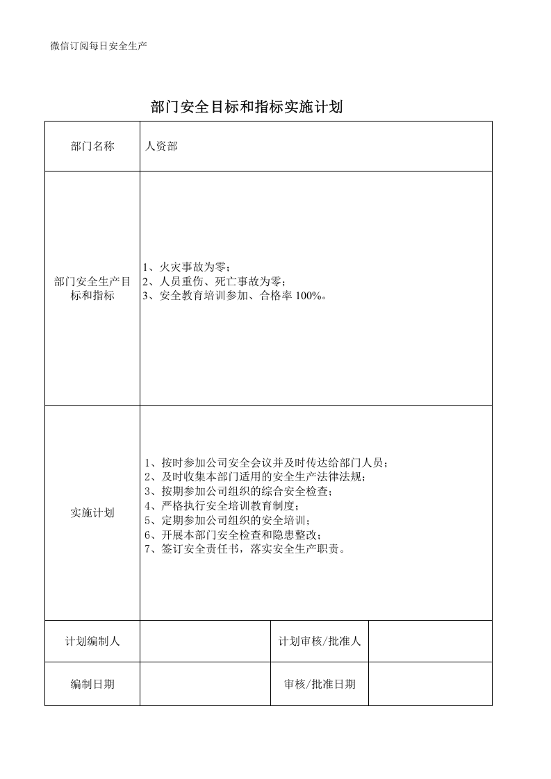 【计划】部门安全目标和指标实施计划.doc 第3页