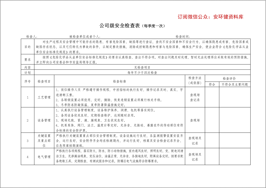 第二部分：安全检查表汇编版（通用版）.docx 第3页