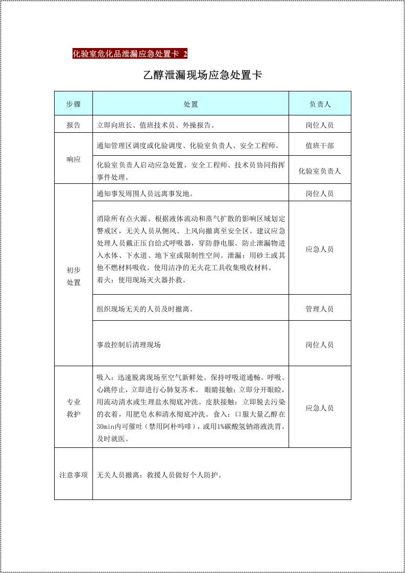 危化品应急处置处置告知卡（全套，25页）.docx 第3页